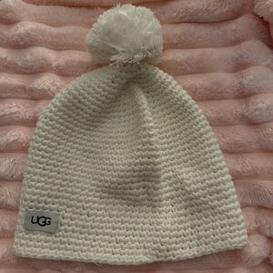 UGG Cream Knit Pom-Pom Hat